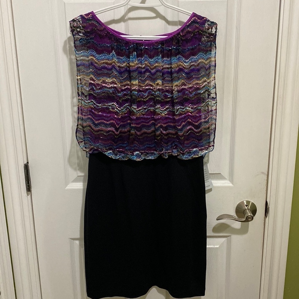 Aidan Mattox Dress Women’s Size 6 Misoni Knit Top NWT Black Skirt